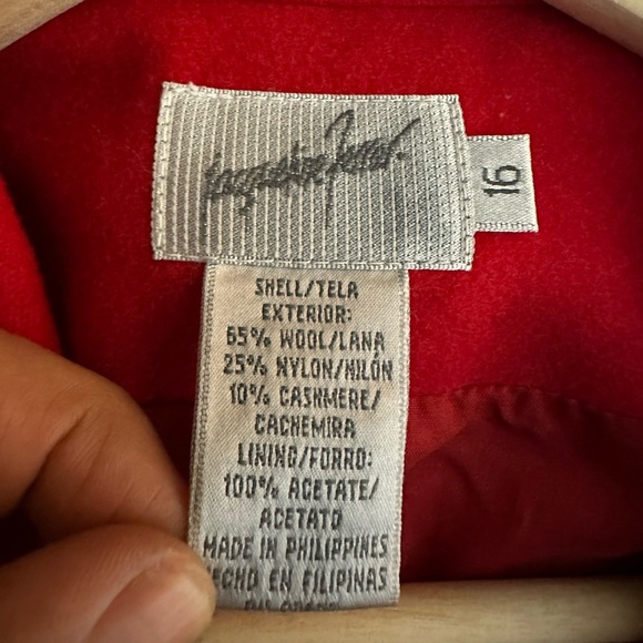 Jacqueline Ferrar Women Vintage Red Cashmere & Wool Blend Blazer with Belt Sz.16 - Picture 5 of 13